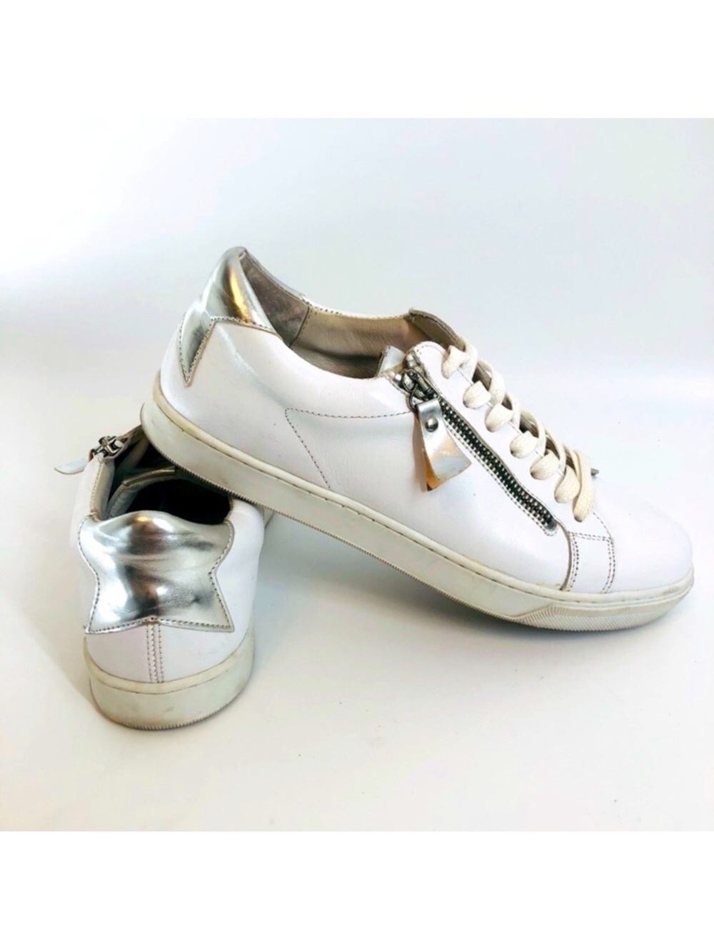 Steve Madden Stealthh White Leather Sneakers